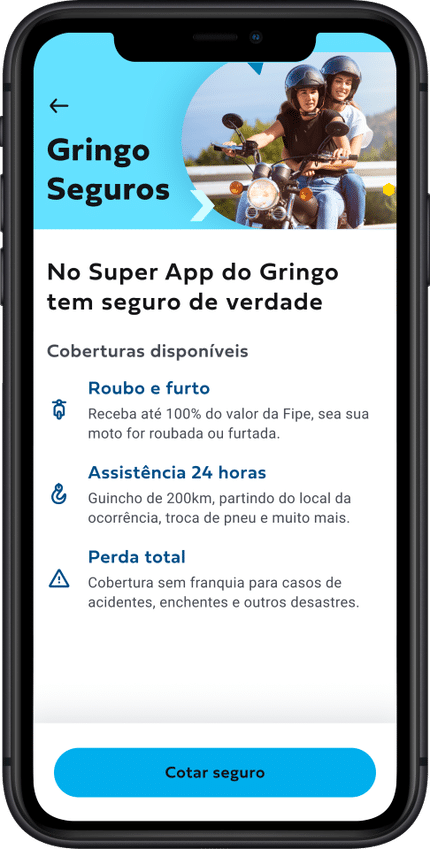 Super App do Gringo disponibiliza seguro auto Serviço